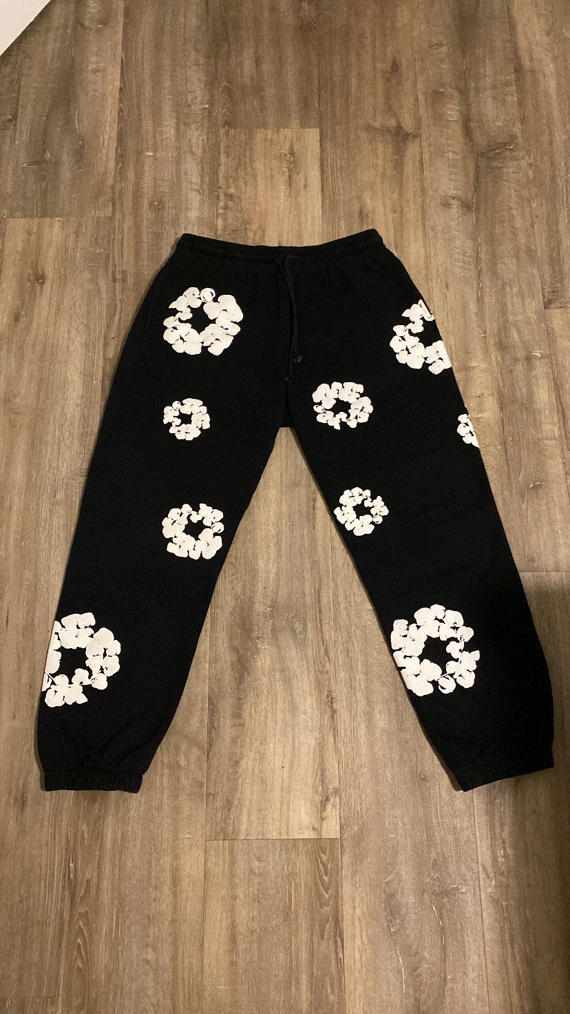 Denim Tears Wreath Sweatpants, Black, L