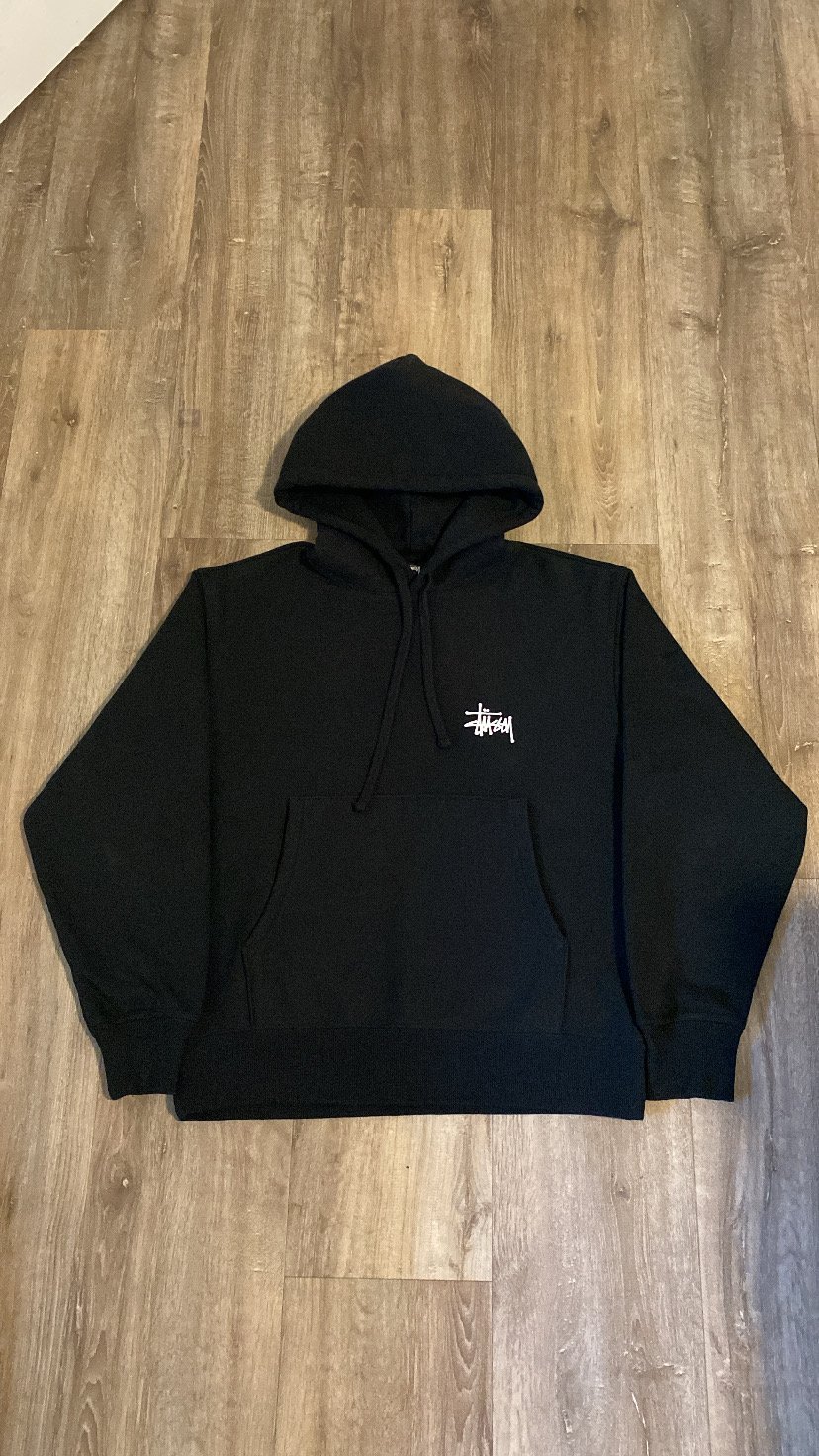 Stussy Pullover Hoodie, Black, Medium